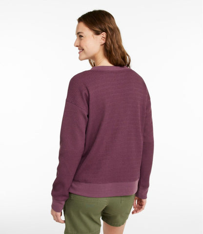 Women's Birchwood Brushed Waffle Top, V-Neck / L.L.Bean