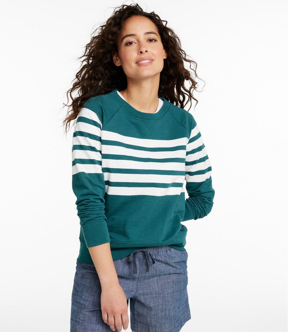 Women's Peaks Island Crewneck, Stripe / L.L.Bean