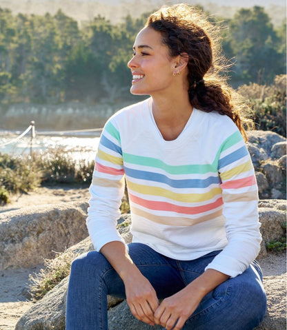 Women's Peaks Island Crewneck, Stripe / L.L.Bean