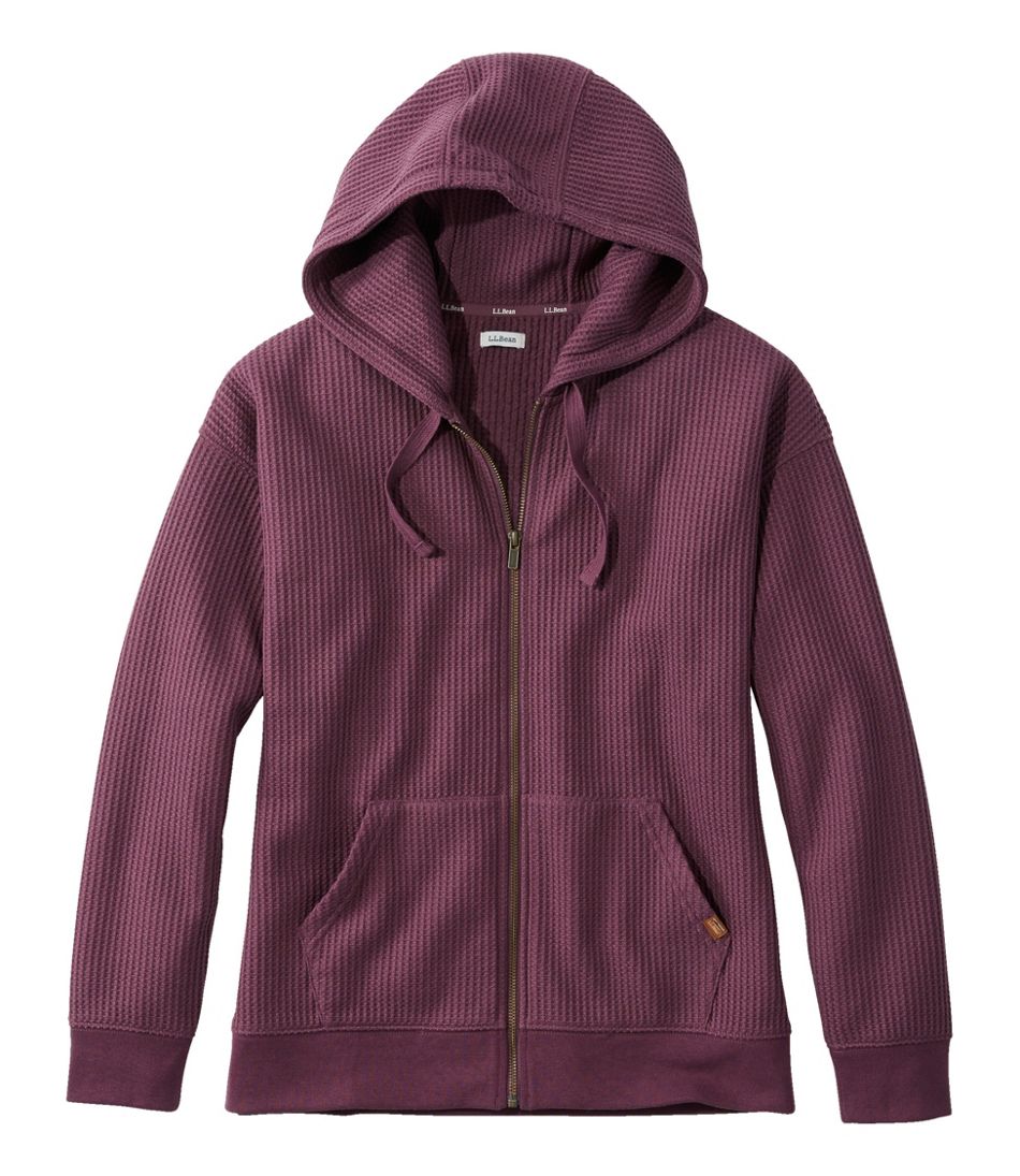 Women's Birchwood Brushed Waffle Full-Zip Hoodie / L.L.Bean