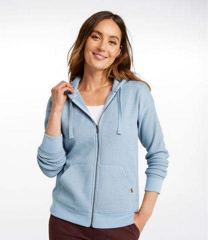 Women's Birchwood Brushed Waffle Full-Zip Hoodie / L.L.Bean