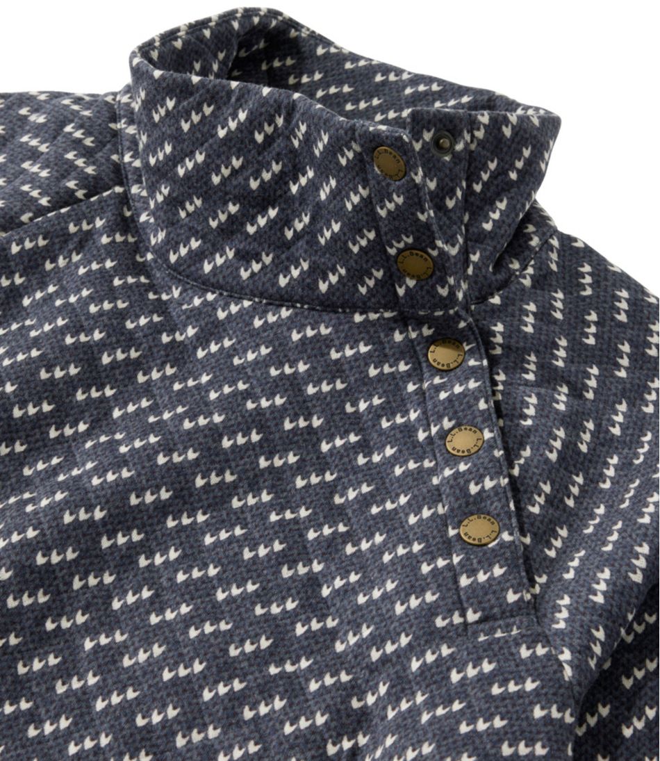 Women's Quilted Sweatshirt, Snapneck Pullover Print / L.L.Bean