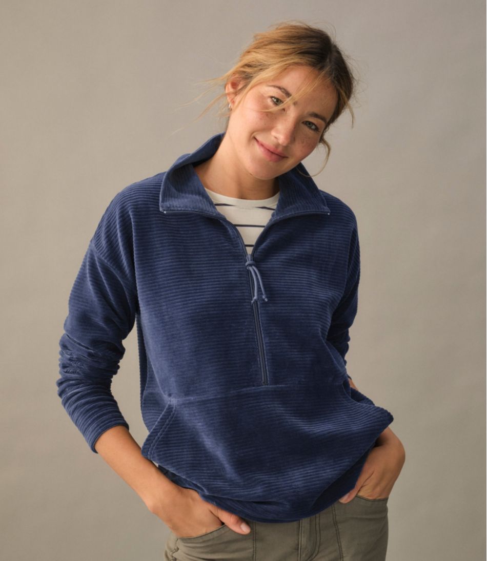 Women's Soft Stretch Corduroy Pullover, Half-Zip / L.L.Bean