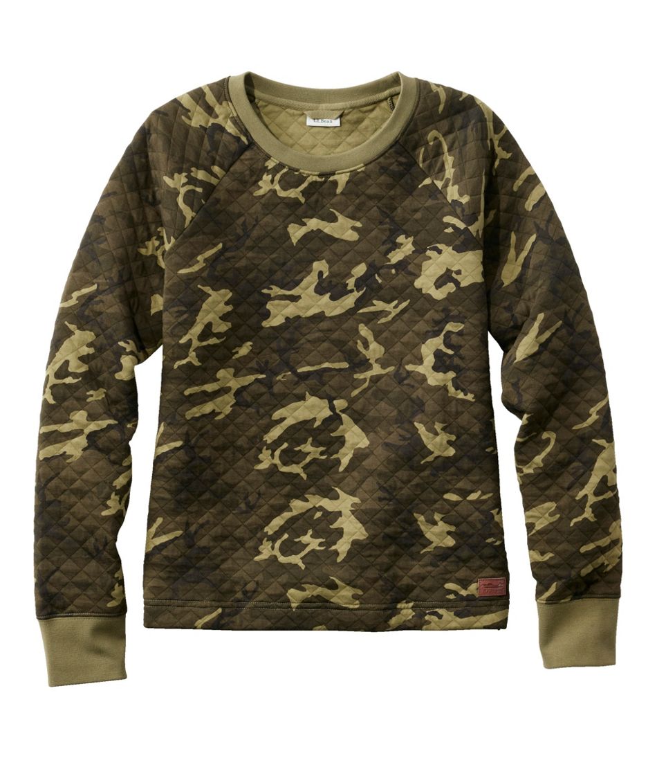 Women's Quilted Sweatshirt, Crewneck Pullover Print / L.L.Bean