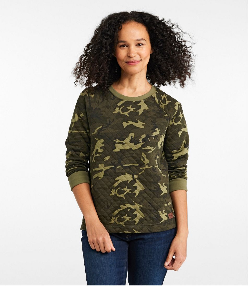 Women's Quilted Sweatshirt, Crewneck Pullover Print / L.L.Bean