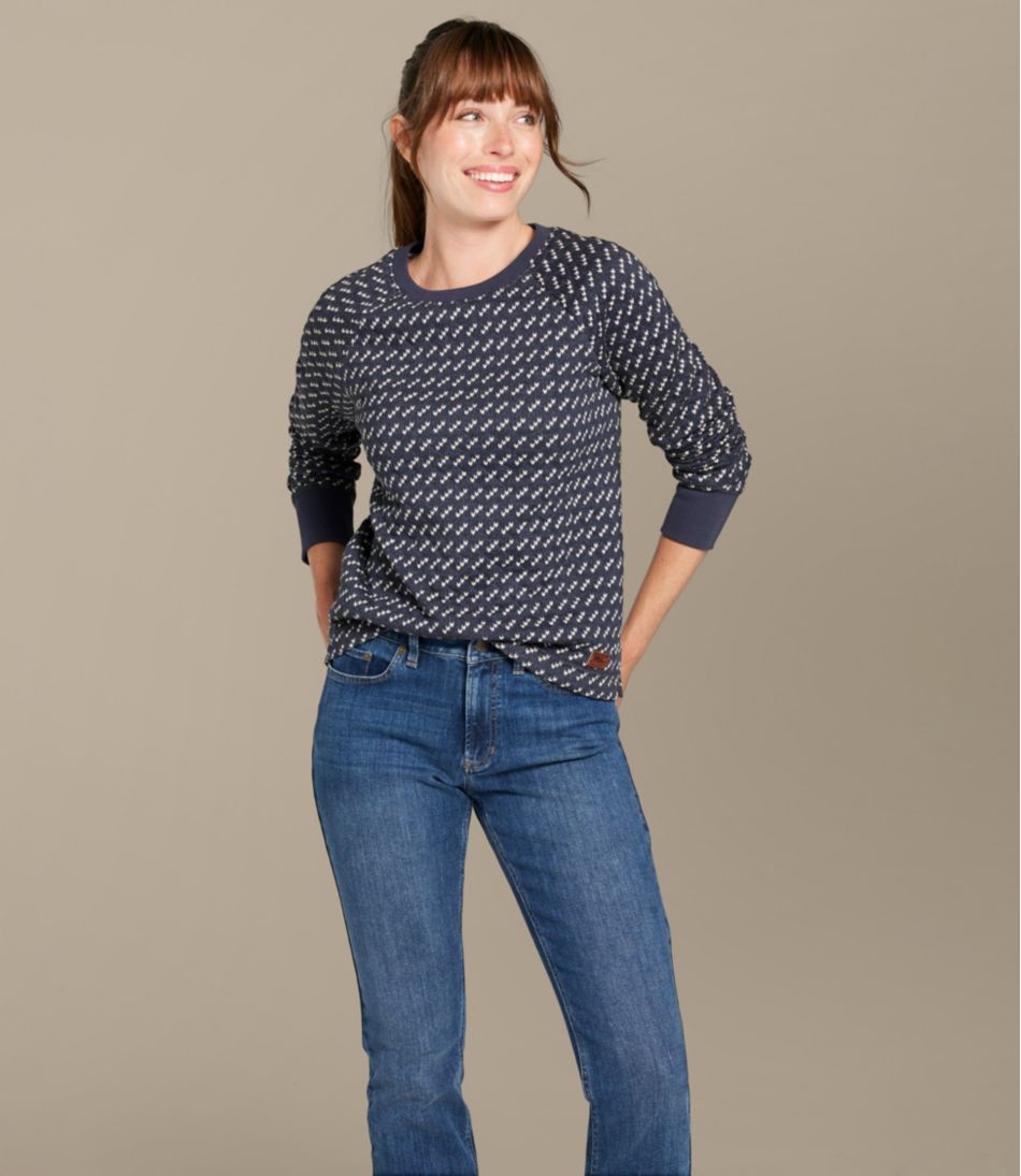Women's Quilted Sweatshirt, Crewneck Pullover Print / L.L.Bean