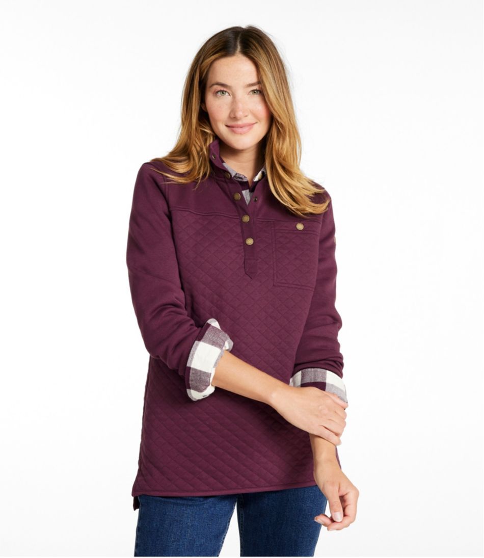 Women's Quilted Sweatshirt, Mockneck Tunic / L.L.Bean