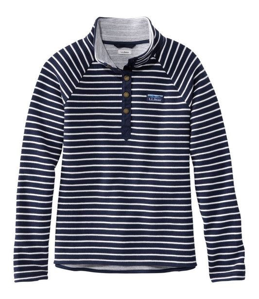 Women's Lakewashed Double-Knit Quarter-Snap, Stripe / L.L.Bean