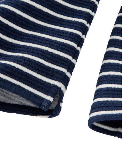 Women's Lakewashed Double-Knit Quarter-Snap, Stripe / L.L.Bean