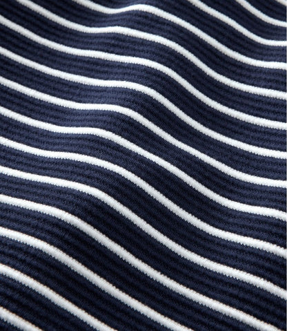 Women's Lakewashed Double-Knit Quarter-Snap, Stripe / L.L.Bean