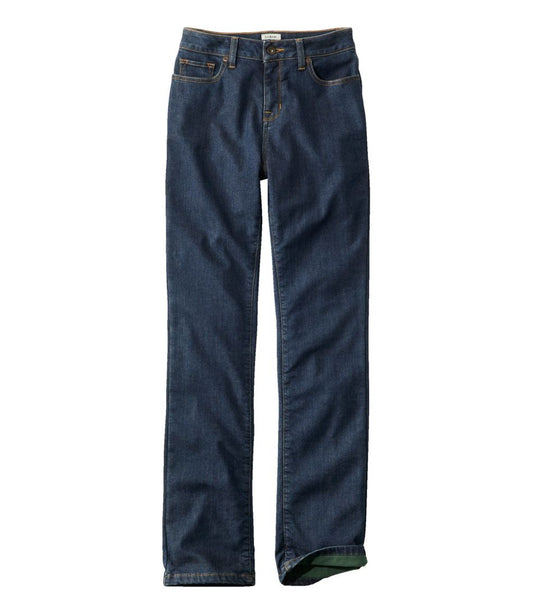 Women's True Shape Jeans, High-Rise Straight-Leg Fleece-Lined / L.L.Bean