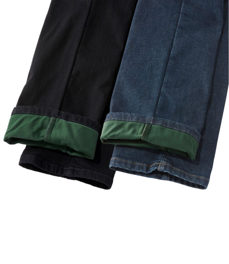 Women's True Shape Jeans, High-Rise Straight-Leg Fleece-Lined / L.L.Bean