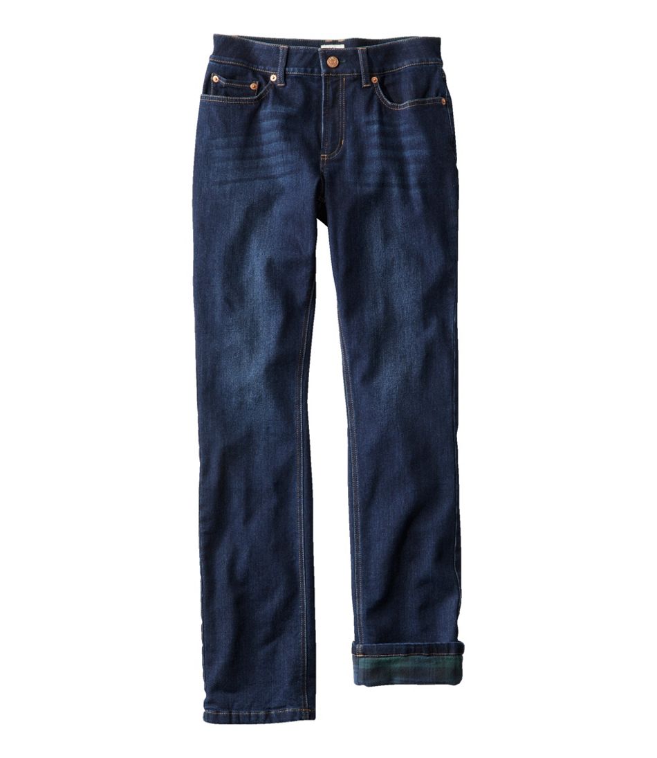 Women's BeanFlex® Jeans, Mid-Rise Straight-Leg Lined / L.L.Bean