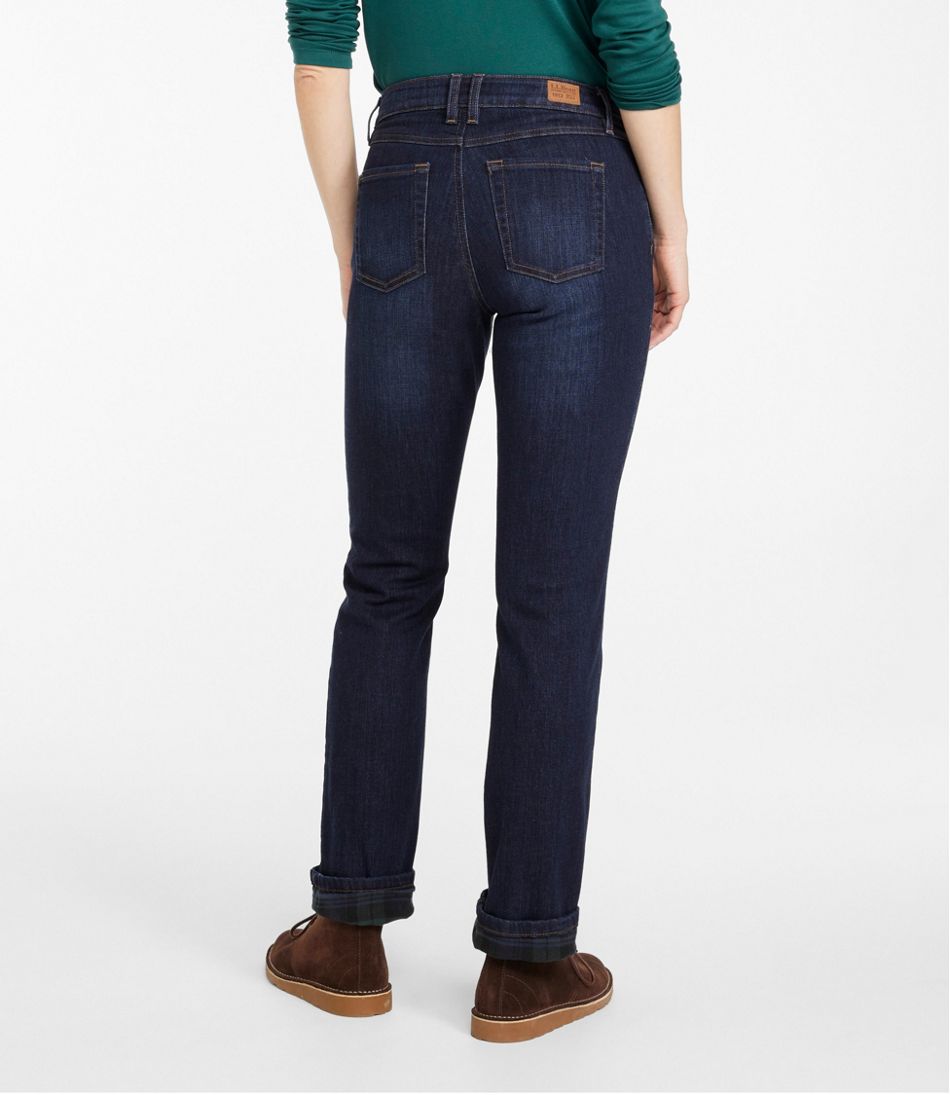 Women's BeanFlex® Jeans, Mid-Rise Straight-Leg Lined / L.L.Bean