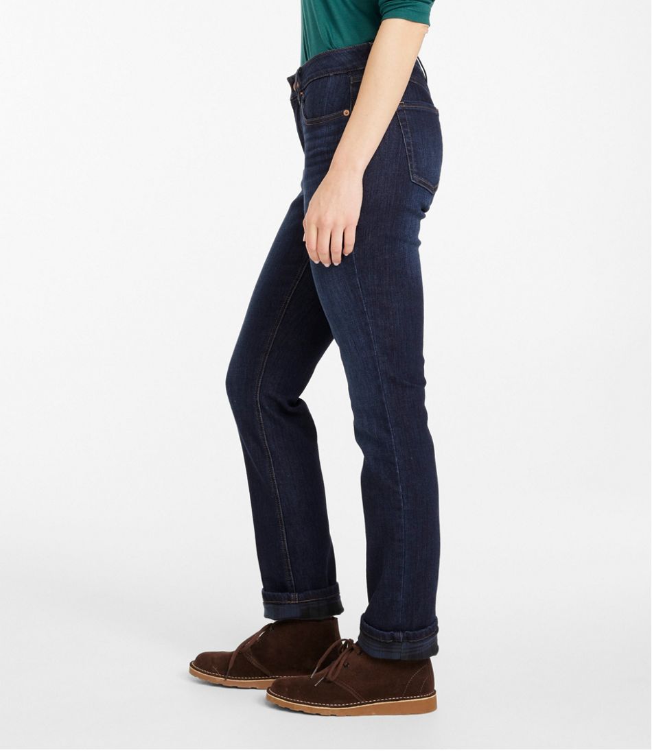 Women's BeanFlex® Jeans, Mid-Rise Straight-Leg Lined / L.L.Bean