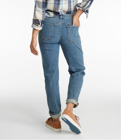 Women's Signature Organic Denim Boyfriend Jeans, Low-Rise Straight-Leg / L.L.Bean