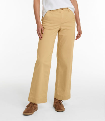 Women's Comfort Stretch Pants, Mid-Rise Wide-Leg Chino / L.L.Bean