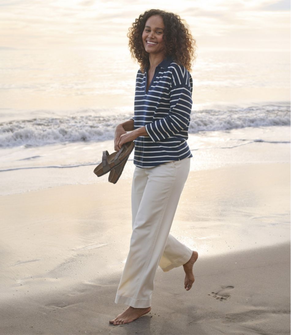 Women's Comfort Stretch Pants, Mid-Rise Wide-Leg Chino / L.L.Bean
