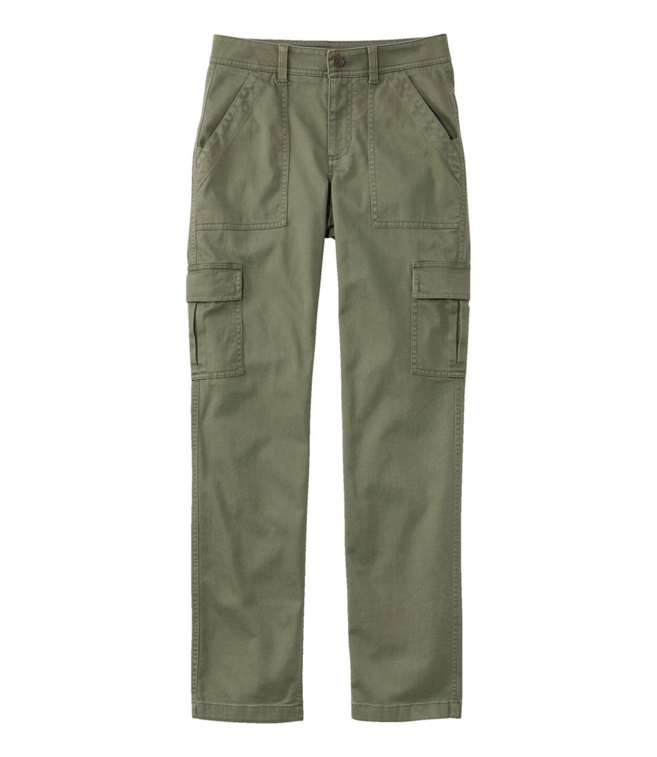 Women's Comfort Stretch Pants, Mid-Rise Straight-Leg Cargo / L.L.Bean