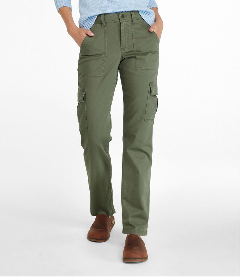 Women's Comfort Stretch Pants, Mid-Rise Straight-Leg Cargo / L.L.Bean