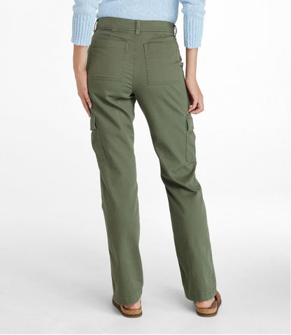 Women's Comfort Stretch Pants, Mid-Rise Straight-Leg Cargo / L.L.Bean