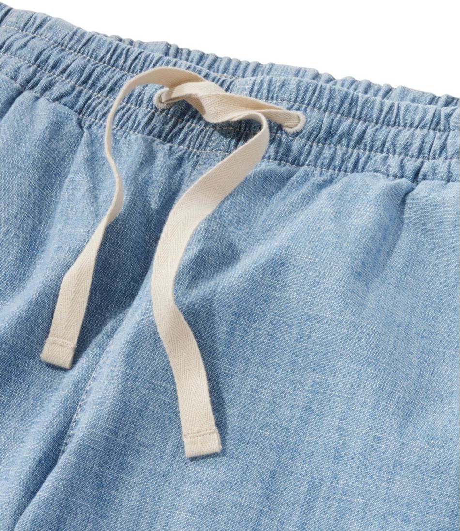 Women's Lakewashed Pull-On Chinos, Mid-Rise Wide-Leg Chambray / L.L.Bean