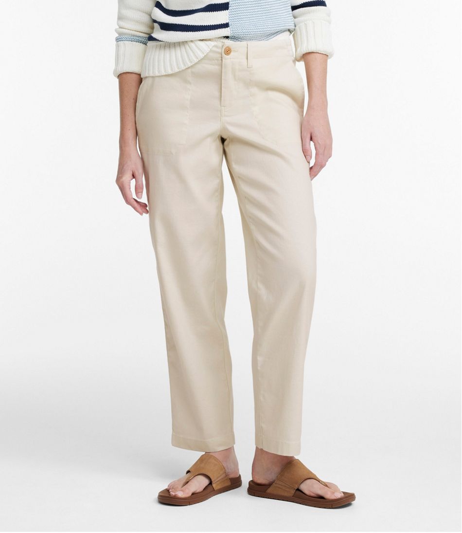 Women's Comfort Stretch Cotton/Linen Pants, High-Rise Ankle / L.L.Bean