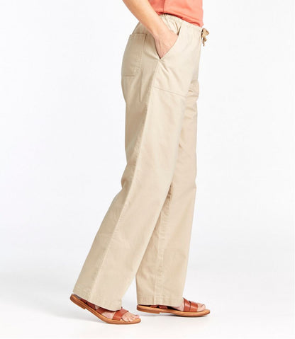 Women's Sunwashed Canvas Pants, High-Rise Straight-Leg / L.L.Bean