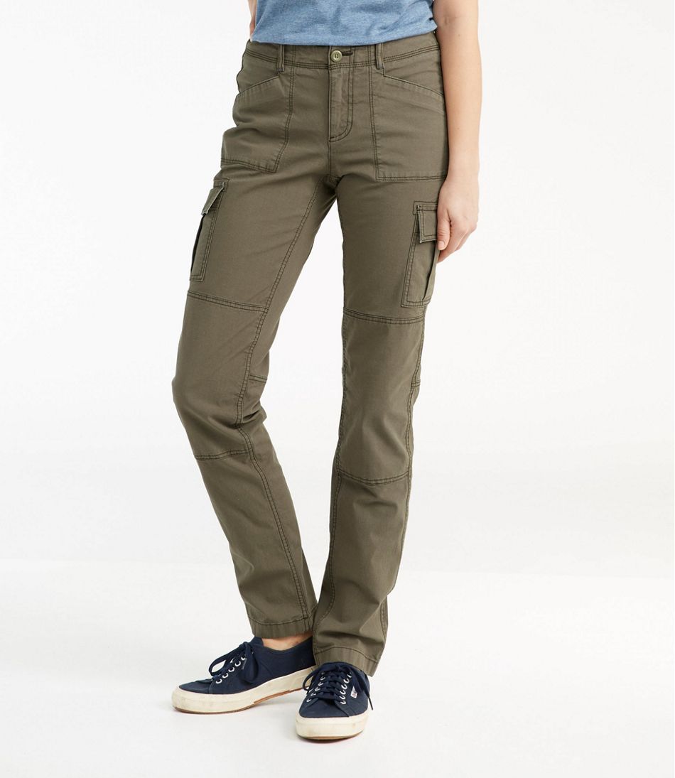 Women's Stretch Canvas Cargo Pants, Mid-Rise Straight-Leg / L.L.Bean