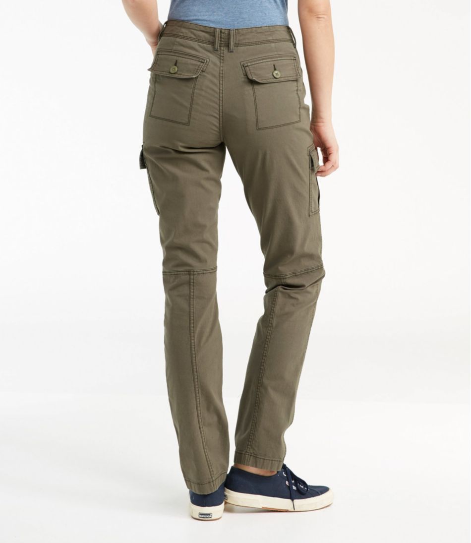 Women's Stretch Canvas Cargo Pants, Mid-Rise Straight-Leg / L.L.Bean