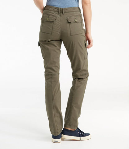 Women's Stretch Canvas Cargo Pants, Mid-Rise Straight-Leg / L.L.Bean