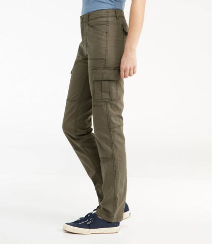 Women's Stretch Canvas Cargo Pants, Mid-Rise Straight-Leg / L.L.Bean