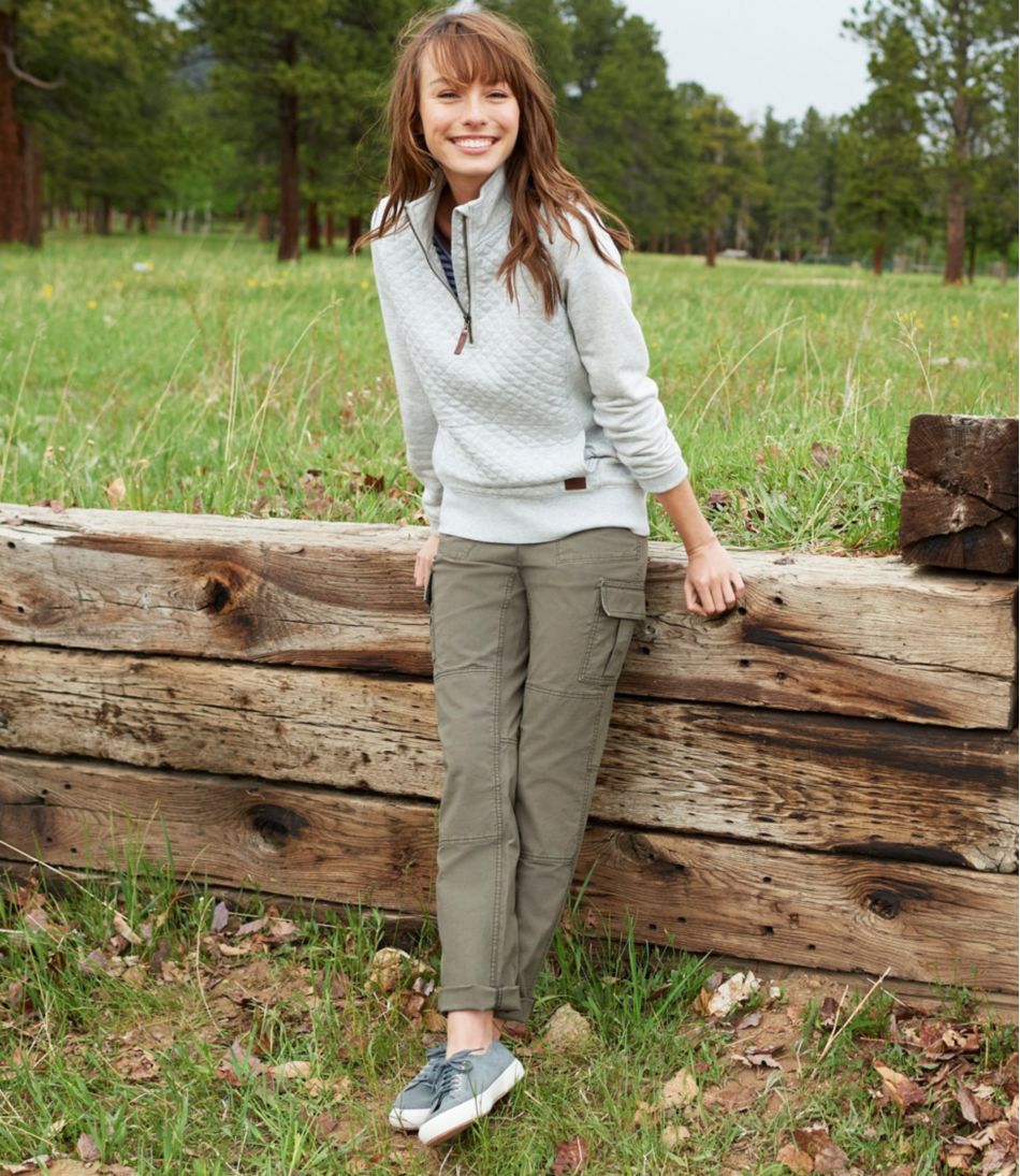 Women's Stretch Canvas Cargo Pants, Mid-Rise Straight-Leg / L.L.Bean
