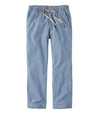 Women's Lakewashed Pull-On Chinos, Mid-Rise Chambray Ankle Pants / L.L.Bean