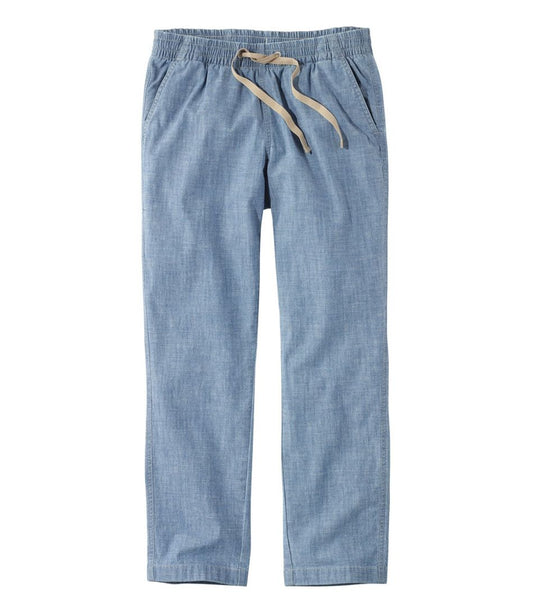 Women's Lakewashed Pull-On Chinos, Mid-Rise Chambray Ankle Pants / L.L.Bean
