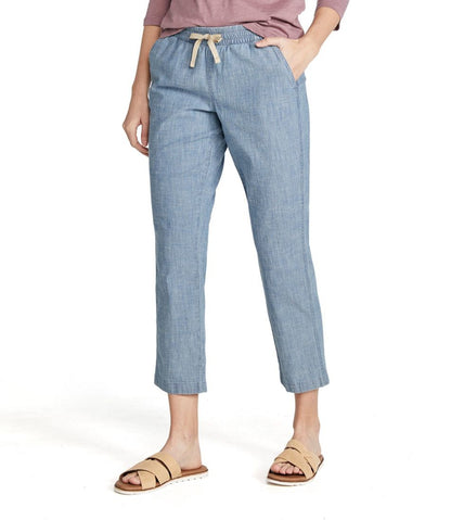 Women's Lakewashed Pull-On Chinos, Mid-Rise Chambray Ankle Pants / L.L.Bean