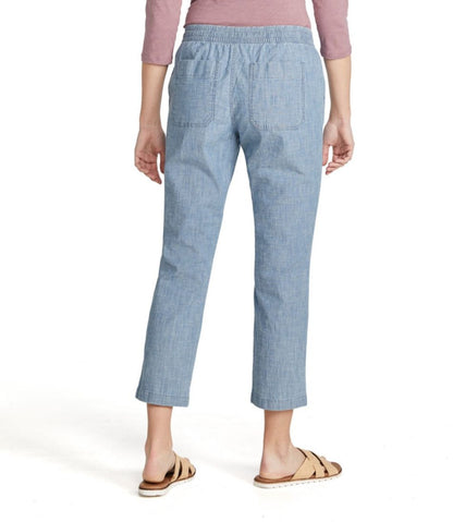Women's Lakewashed Pull-On Chinos, Mid-Rise Chambray Ankle Pants / L.L.Bean