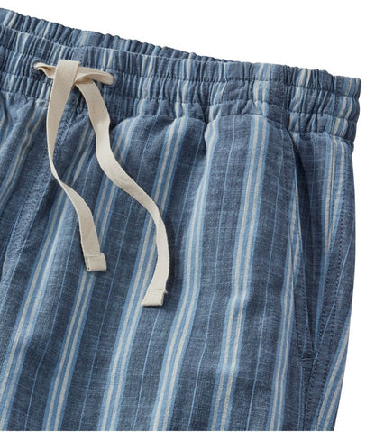 Women's Lakewashed Pull-On Chinos, Mid-Rise Wide-Leg Stripe Chambray / L.L.Bean