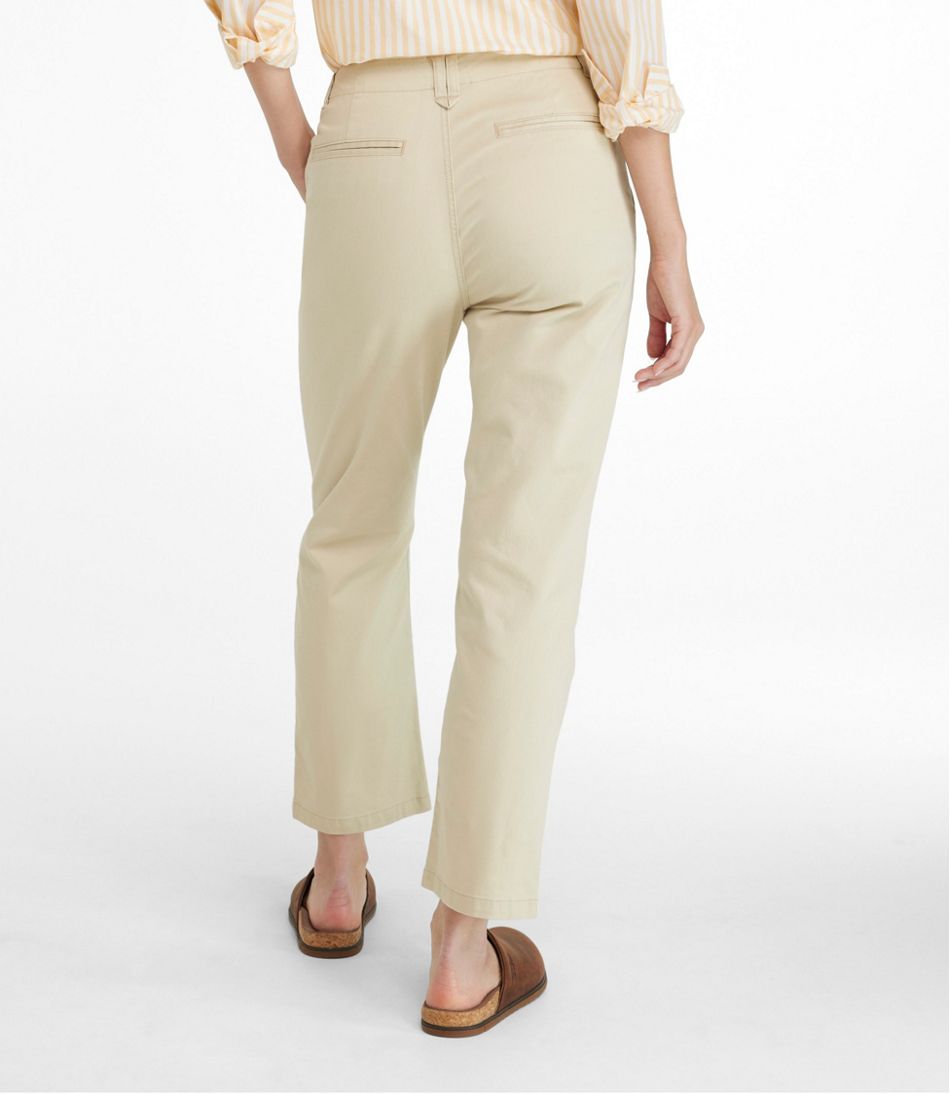 Women's Signature Easy-Cotton Pleated Chinos, Ankle / L.L.Bean