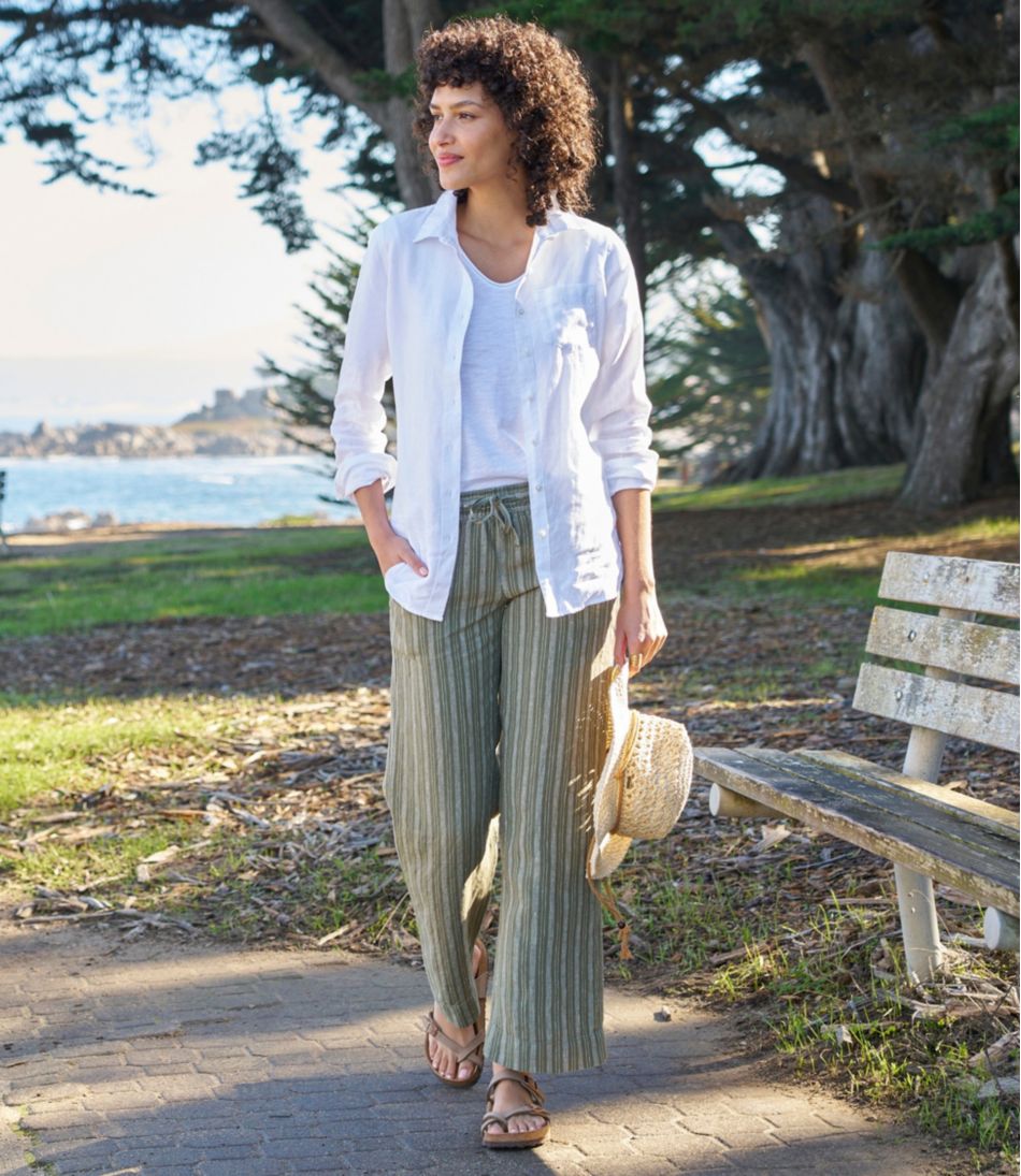 Women's Premium Washable Linen Pull-On Pants, Stripe / L.L.Bean