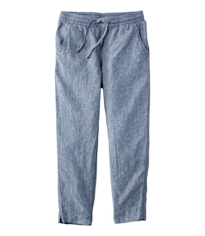 Women's Premium Linen Pull-On Ankle Pants, Mid-Rise Tapered-Leg / L.L.Bean