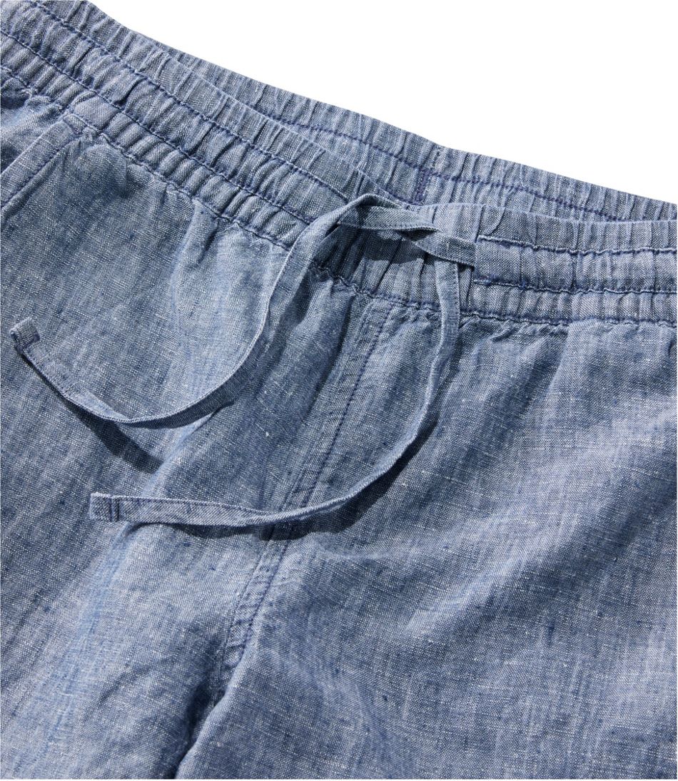 Women's Premium Linen Pull-On Ankle Pants, Mid-Rise Tapered-Leg / L.L.Bean