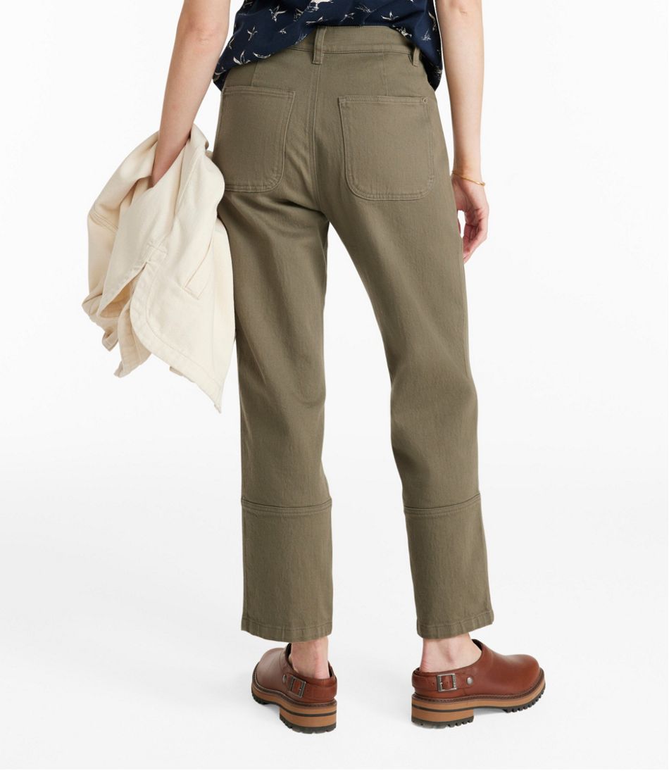 Women's Signature Washed Cotton Barrel Pants, High-Rise Tapered Leg / L.L.Bean