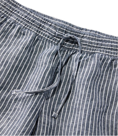Women's Premium Linen Pull-On Ankle Pants, Mid-Rise Tapered-Leg Stripe / L.L.Bean