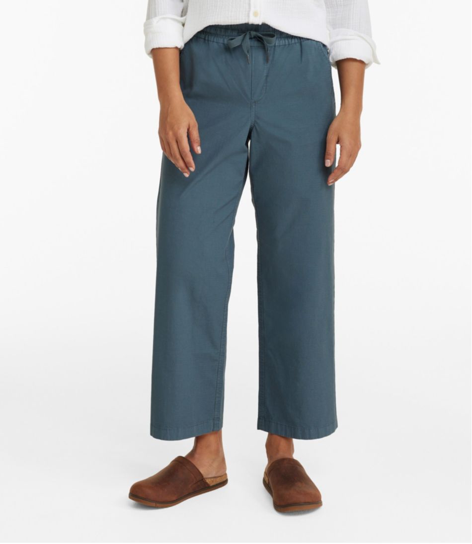 Women's Stretch Ripstop Pull-On Pants, Wide-Leg Ankle / L.L.Bean
