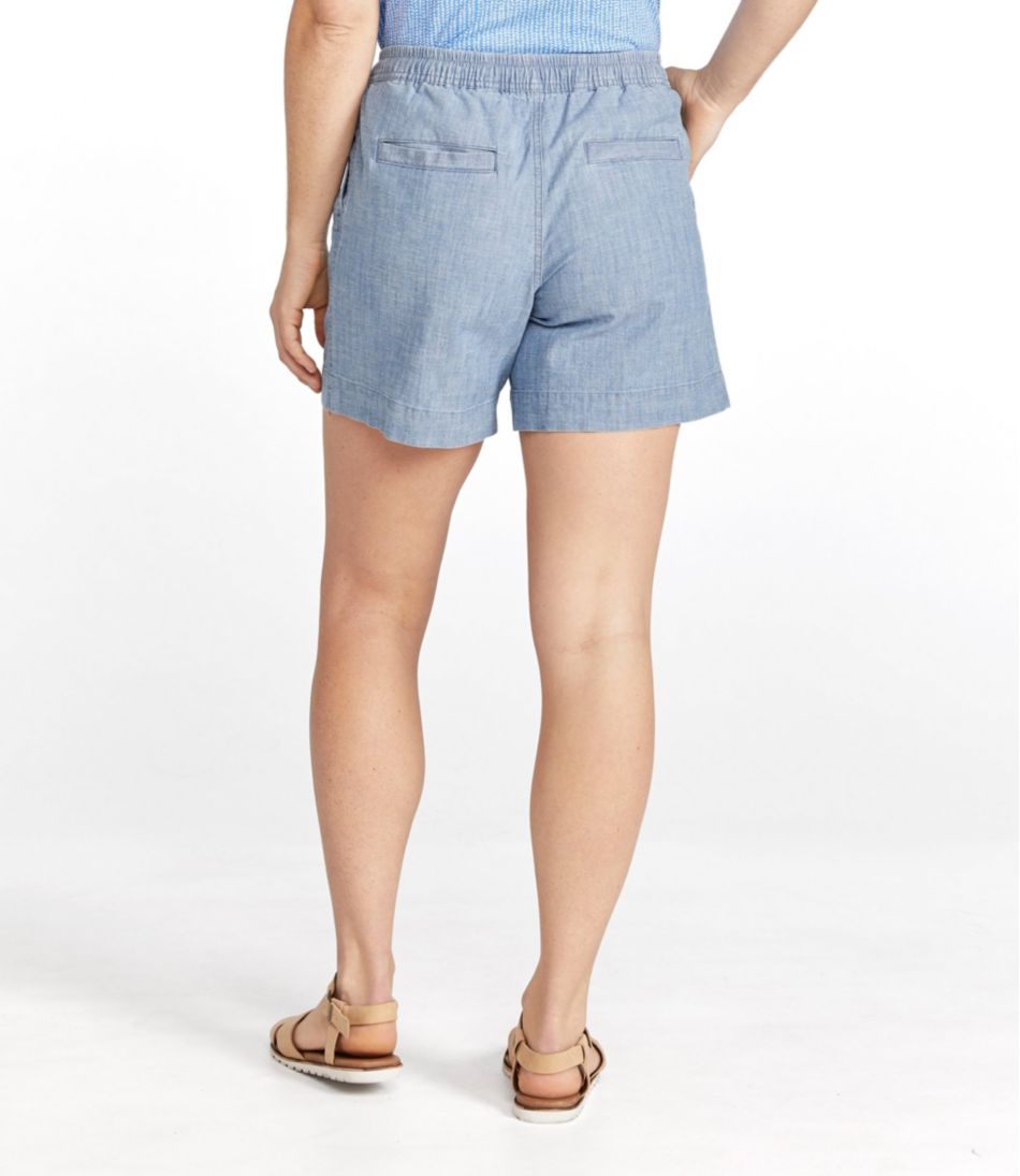 Women's Lakewashed Dock Shorts, Mid-Rise Chambray / L.L.Bean