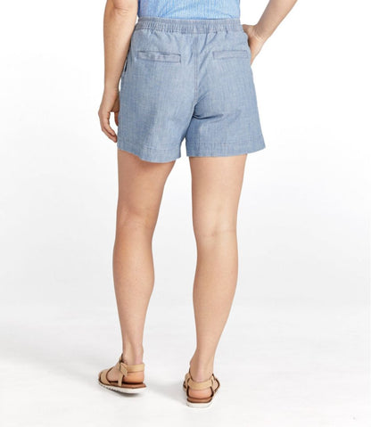 Women's Lakewashed Dock Shorts, Mid-Rise Chambray / L.L.Bean
