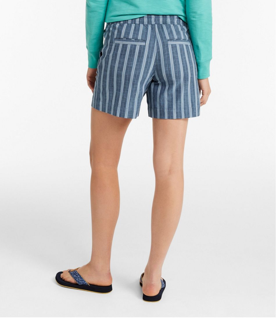 Women's Lakewashed Dock Shorts, Mid-Rise Stripe / L.L.Bean