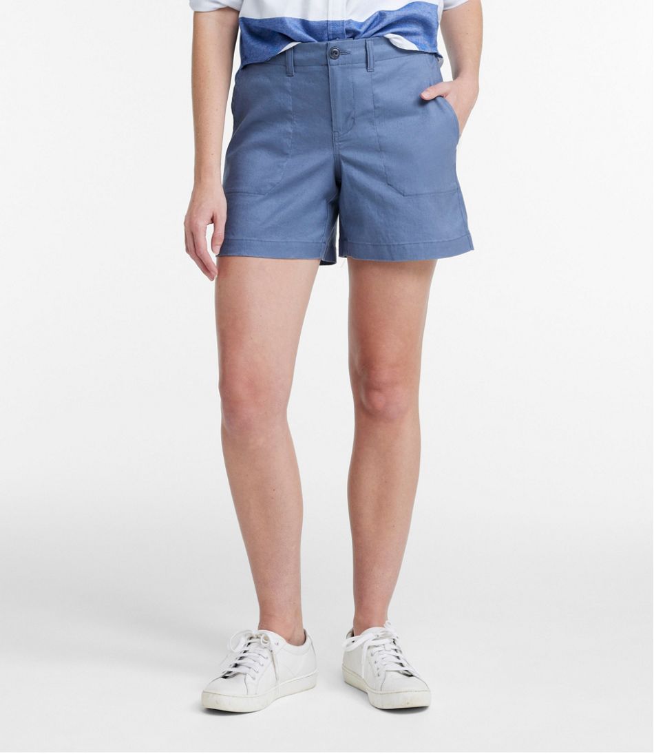 Women's Comfort Stretch Cotton/Linen Shorts, High-Rise 7" / L.L.Bean