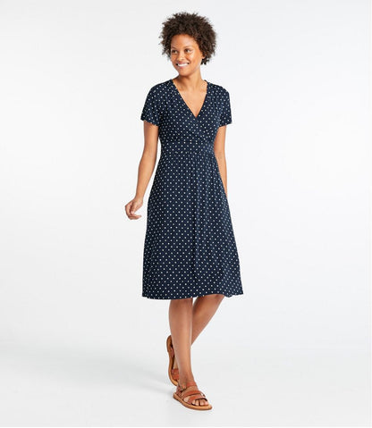 Women's Summer Knit Dress, Short-Sleeve Print / L.L.Bean